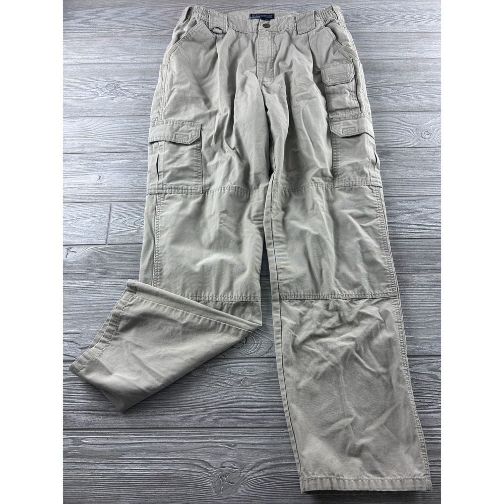 5.11 Tactical Series Mens Khaki Cargo Pants 74251 Cotton Canvas 34x34 Tan